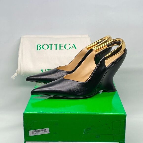 Bottega Veneta Punta 100 Leather Slingback Pumps size 37 - Picture 14 of 16
